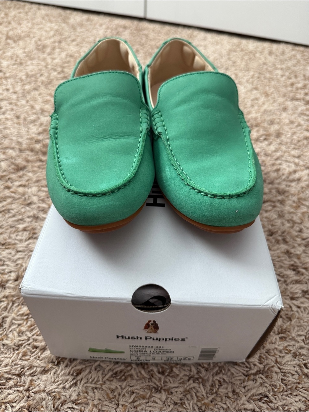 Hush Puppies Women’s Jade Green Nubuck Cora Loafer